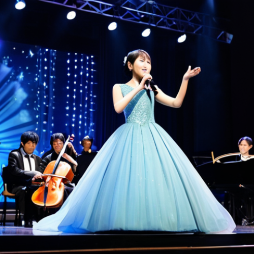 Sayaka Kanda on Stage**

"A professional photo of Sayaka Kanda, a talented actress and singer, fully clothed in a dazzling, modest gown appropriate for a musical theatre performance, on a brightly lit stage with a live orchestra visible in the background, perfect anatomy, natural pose, correct proportions, well-formed hands, proper finger count, high quality, professional, safe for work, appropriate content, family-friendly."

**