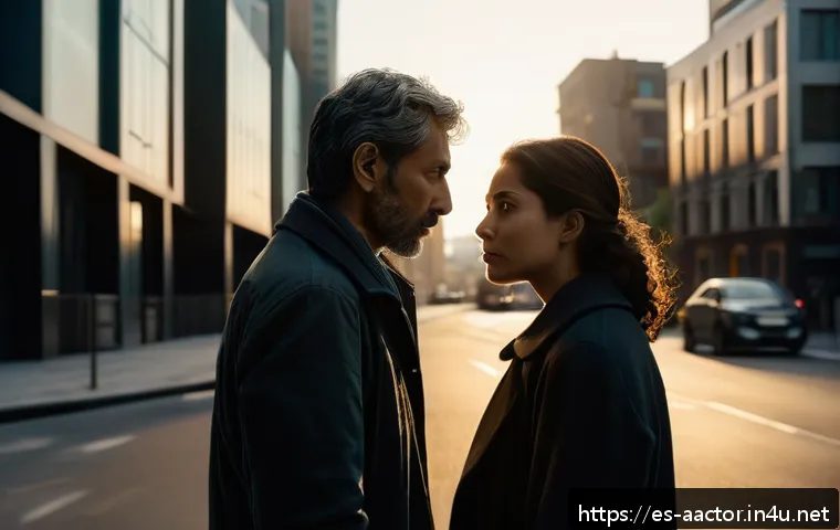 카사마츠 쇼 드라마 연출 참여 - A cinematic scene depicting a deeply emotional moment between two adult characters in a modern urban...